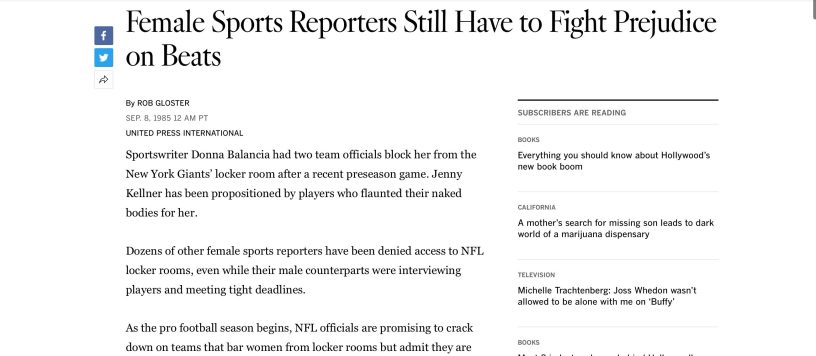 donna balancia sportswriter