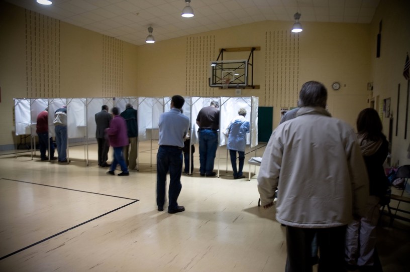 Voting in person - Photo by Heather Katsoulis